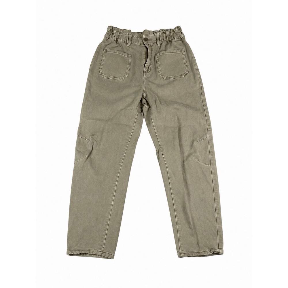 Böhme Women's M Olive Green Paperbag Waist Utility Carpenter Pants High Rise